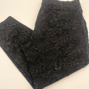 Style & Co Black gray floral leggings Pants size XXL, goth fairy grunge, comfy